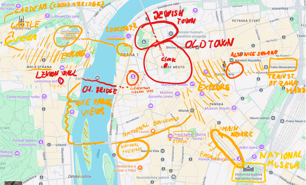 Prague tourism map